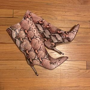 Pretty Little Thing Pink Snakeskin Faux Leather
